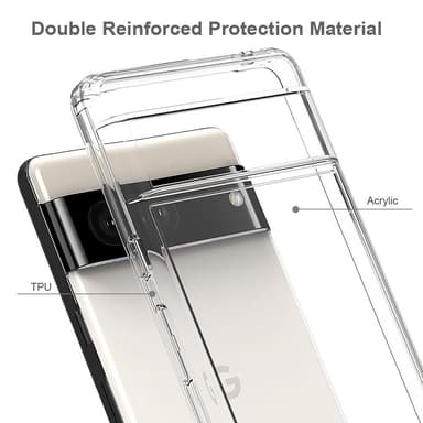 Google Pixel 7 Transparant mjukt TPU Skal Med Förstärkta Hörn