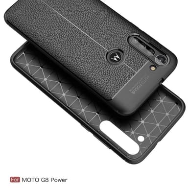 Motorola Moto G8 Power TPU skal Litchi Texture - Svart