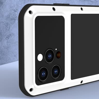 iPhone 14 Pro LOVE MEI Kraftfullt stötsäkert fodral metall+silikon härdat glas
