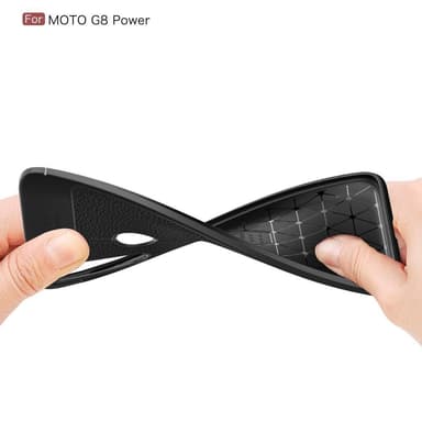 Motorola Moto G8 Power TPU skal Litchi Texture - Svart