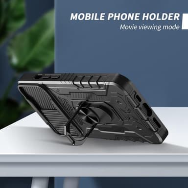 iPhone 14 Plus Hybridskal med FingerRing & kameraskydd + härdat glas