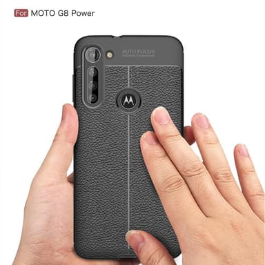 Motorola Moto G8 Power TPU skal Litchi Texture - Svart