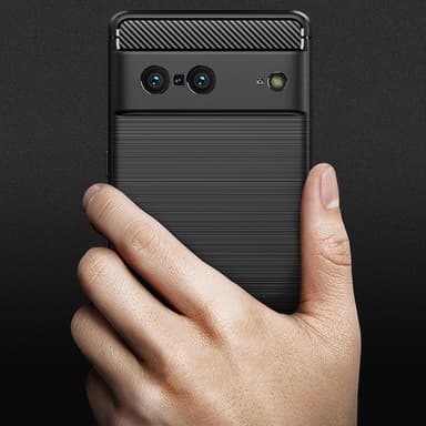Karbon fiber Texture Skal TPU till Google Pixel 7 - Svart