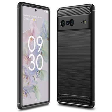 Karbon fiber Texture Skal TPU till Google Pixel 7 - Svart