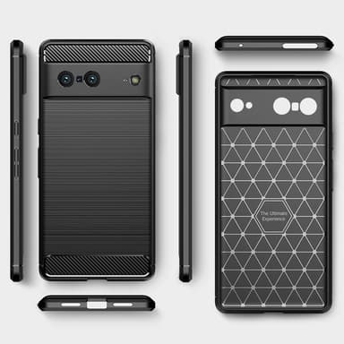 Karbon fiber Texture Skal TPU till Google Pixel 7 - Svart