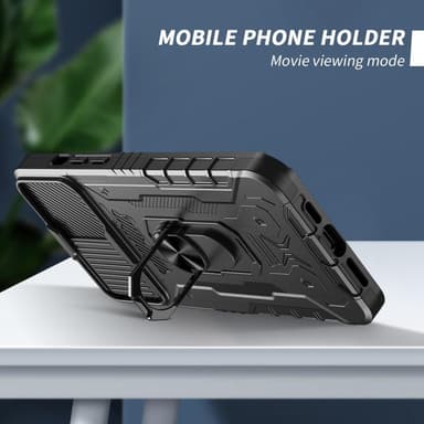 iPhone 14 Pro Max Hybridskal med FingerRing & kameraskydd + härdat glas