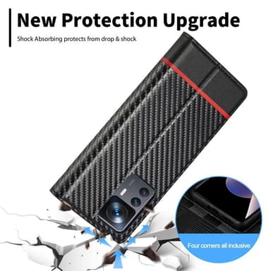 LC.IMEEKE Wallet Case till Xiaomi 12T / 12T Pro - Svart
