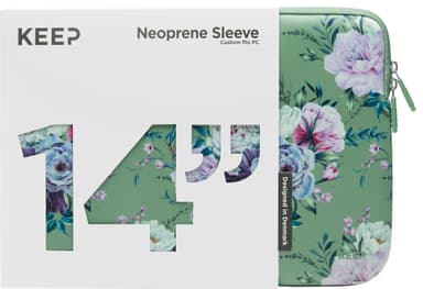 KEEP 14" PC neoprenfodral (Jade Summer Flower)
