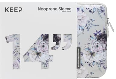 KEEP 14" PC neoprenfodral (Silver Summer Flower)