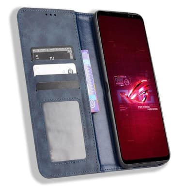 SKALO Asus ROG Phone 6/6Pro/6D/6D Ultimate 5G Embossed Premium Plånboksfodral - Blå