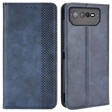 SKALO Asus ROG Phone 6/6Pro/6D/6D Ultimate 5G Embossed Premium Plånboksfodral - Blå