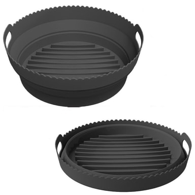Air Fryer Silikonform - Wiederverwendbare Backform Mit Griffen 20 Cm