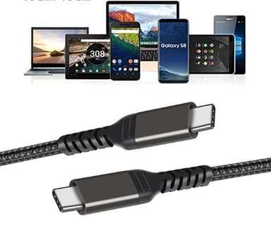USB C till USB C-kabel 5A/20V PD100W Svart 1 m