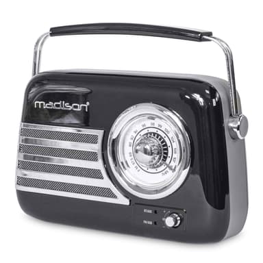 Madison retro radio med Bluetooth och FM (svart)