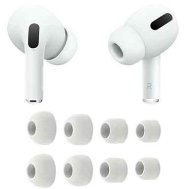 AirPods Pro silikon kuddar 8-pack (XS/S/M/L) - Vit