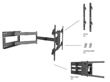 Multibrackets 6539 tv-fäste 190,5 cm (75") Svart