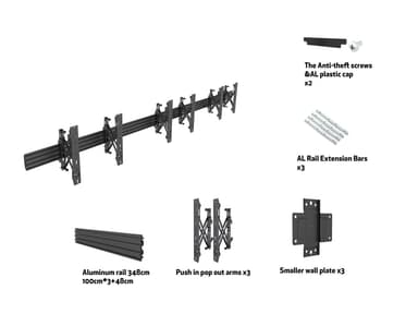 Multibrackets 4139 fäste för skyltningsskärm 165,1 cm (65") Svart