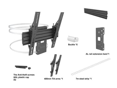 Multibrackets 8458 fäste för skyltningsskärm 165,1 cm (65") Svart