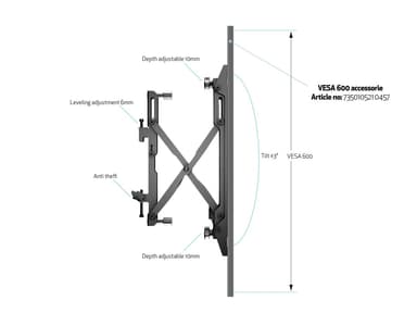 Multibrackets 4139 fäste för skyltningsskärm 165,1 cm (65") Svart
