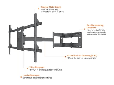Multibrackets 6539 tv-fäste 190,5 cm (75") Svart