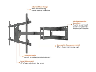 Multibrackets 6546 tv-fäste 2,03 m (80") Svart