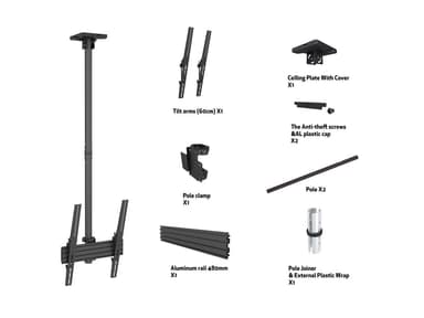 Multibrackets 6898 fäste för skyltningsskärm 177,8 cm (70") Svart