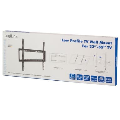 LogiLink Väggfäste TV 32-55"" Fast. Extra slim. 19,5mm