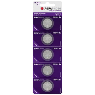 AgfaPhoto Knappcell CR 2032 Litium 3 V 5 st