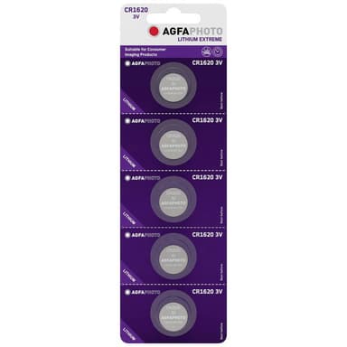 AgfaPhoto Knappcell CR 1620 Litium 3 V 5 st
