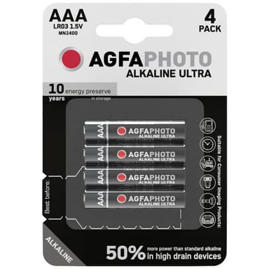 Batteri AAA (R03) Alkaliskt AgfaPhoto Ultra LR03 1.5 V