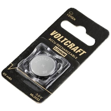 VOLTCRAFT Laddbart batteri Knappcell ML 2032 Litium 65