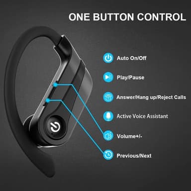 Trådlösa Bluetooth-hörlurar Svart