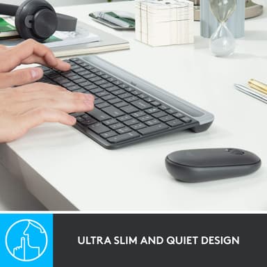 Logitech MK470 Slim Combo mus och tangentbord (grafit)