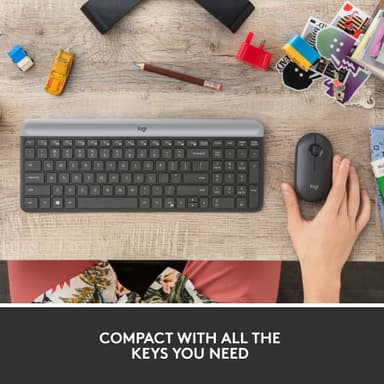 Logitech MK470 Slim Combo mus och tangentbord (grafit)