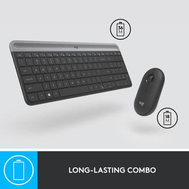 Logitech MK470 Slim Combo mus och tangentbord (grafit)