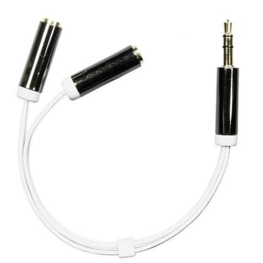 3.5mm male to 2x3.5mm female, 0.1m, white