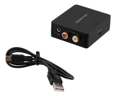Audio converter from digital to analog with 3,5mm, black