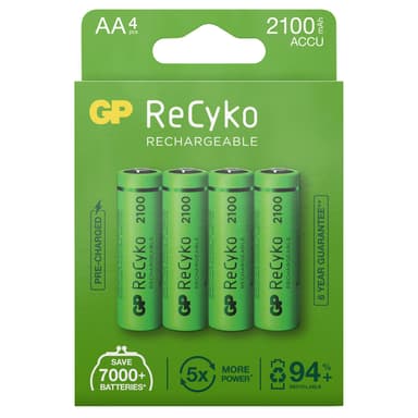 ReCyko Laddningsbara AA-batterier 2100mAh 4-p