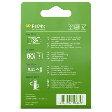 ReCyko Laddningsbara D-batterier 5700mAh 2-p