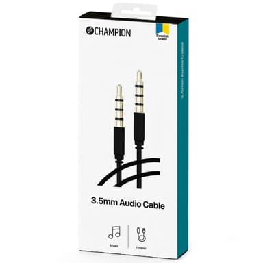 Champion 3,5mm Audiokabel 1m Svart