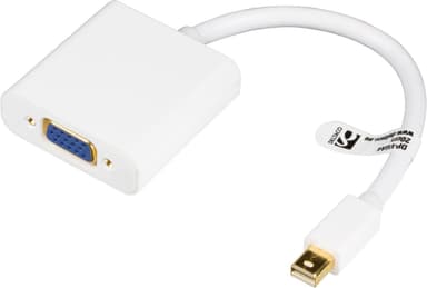 DELTACO mini DisplayPort till VGA 20-p ha - 15-p ho 0,2m vit/grå