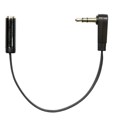 DELTACO vinklad 3,5mm hane till 3,5mm hona, 0,1 m, svart