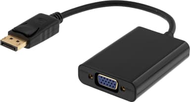 DELTACO DisplayPort till VGA-adapter med ljud, Full HD i 60Hz, svart,