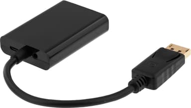 DELTACO DisplayPort till VGA-adapter med ljud, Full HD i 60Hz, svart,