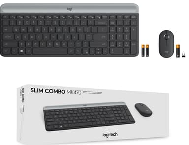 Logitech MK470 Slim Combo mus och tangentbord (grafit)