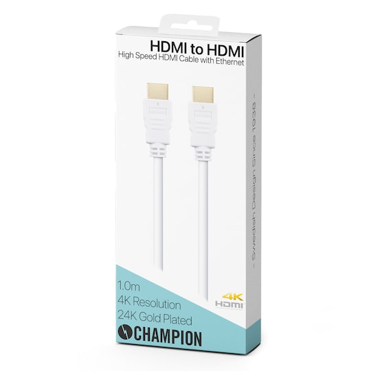 Champion HDMI-kabel Ha-Ha Vit 1.0m