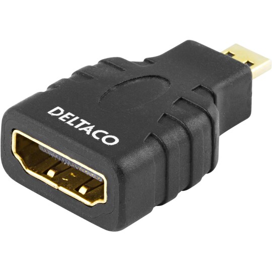 DELTACO HDMI High Speed with Ethernet adapter, Micro HDMI ha - HDMI ho