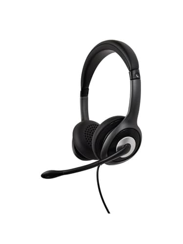 V7 HU530C, Kabel, Kontor/callcenter, 20 - 2000 hz, Headset, Svart, Grå