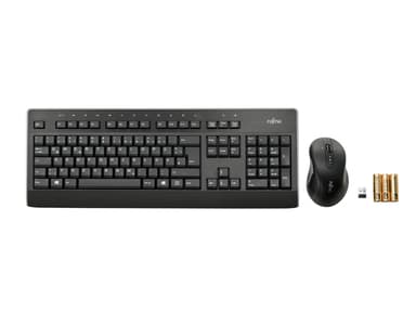 Fujitsu LX960, Fullstor (100 %), RF Trådlös, QWERTY, Svart, Mus inklud