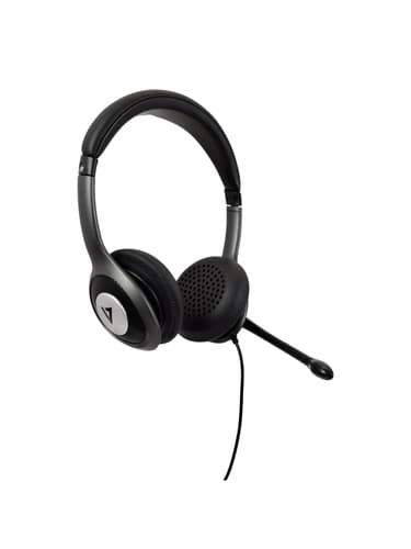 V7 HU530C, Kabel, Kontor/callcenter, 20 - 2000 hz, Headset, Svart, Grå